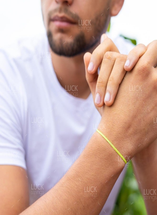 Luck Strings Thin Neon Yellow Cord Bracelet for Men Women Teen Unisex Adult - Waterproof Nylon Surfer String Friendship Bracelets Summer Beach Accessories - Image 2